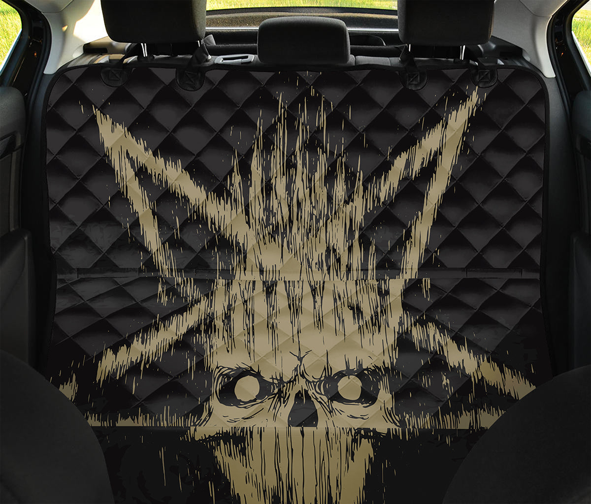 Satanic Pentagram Skull Print Pet Car Back Seat Cover