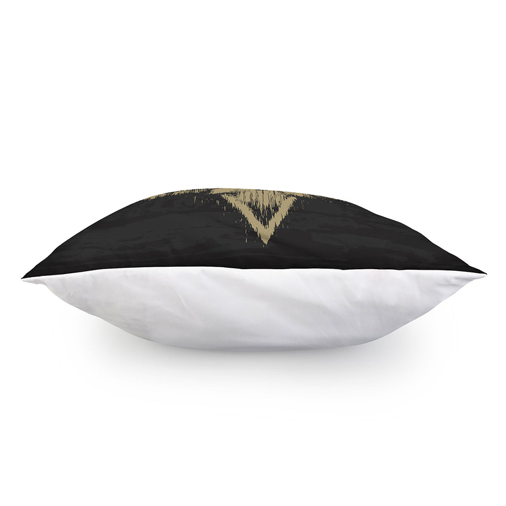 Satanic Pentagram Skull Print Pillow Cover