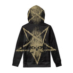 Satanic Pentagram Skull Print Pullover Hoodie