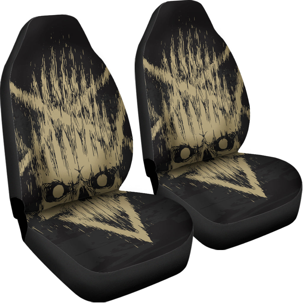 Satanic Pentagram Skull Print Universal Fit Car Seat Covers