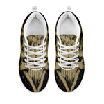 Satanic Pentagram Skull Print White Sneakers