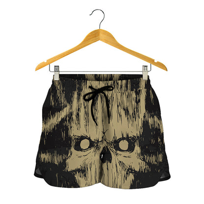 Satanic Pentagram Skull Print Women's Shorts