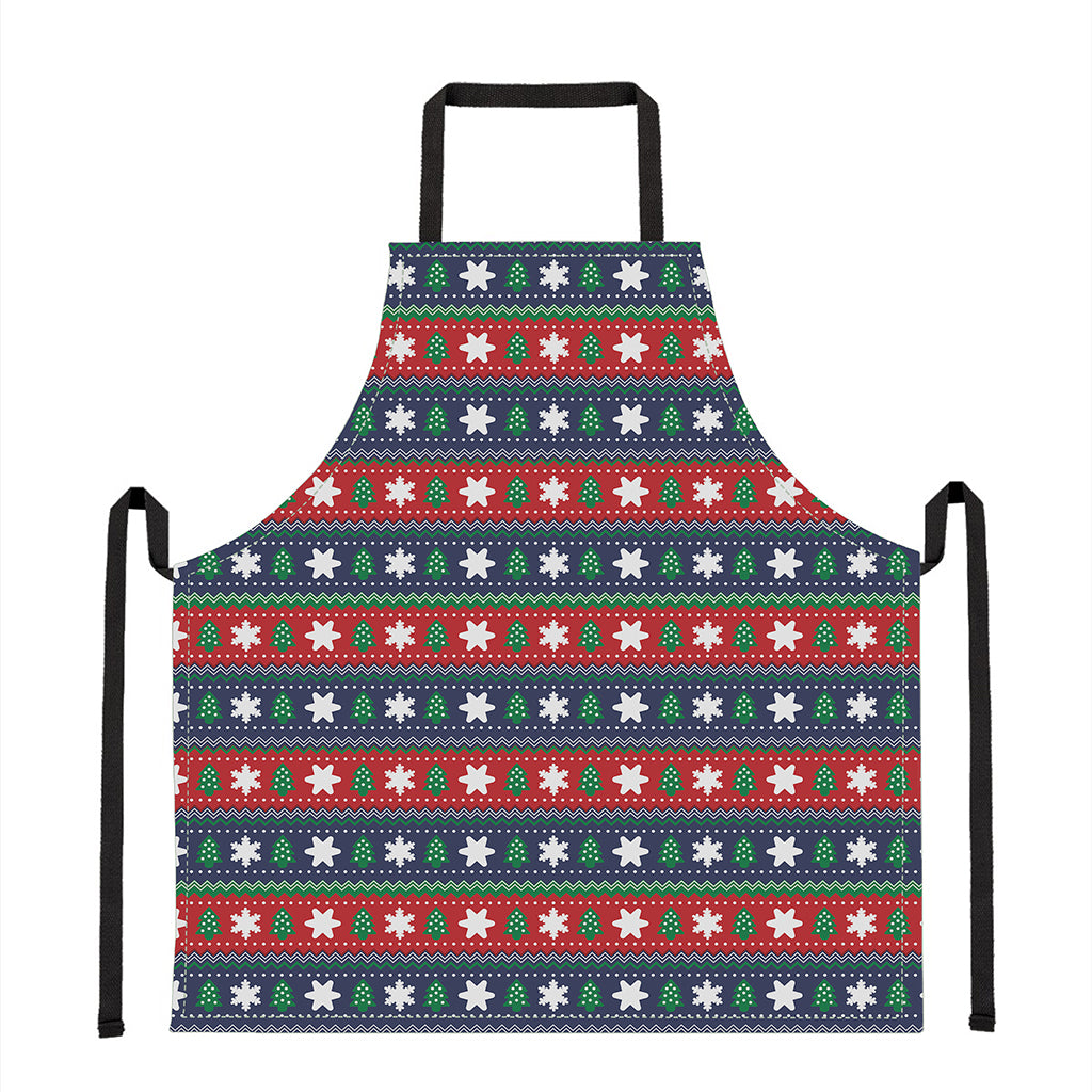 Scandinavian Christmas Pattern Print Apron