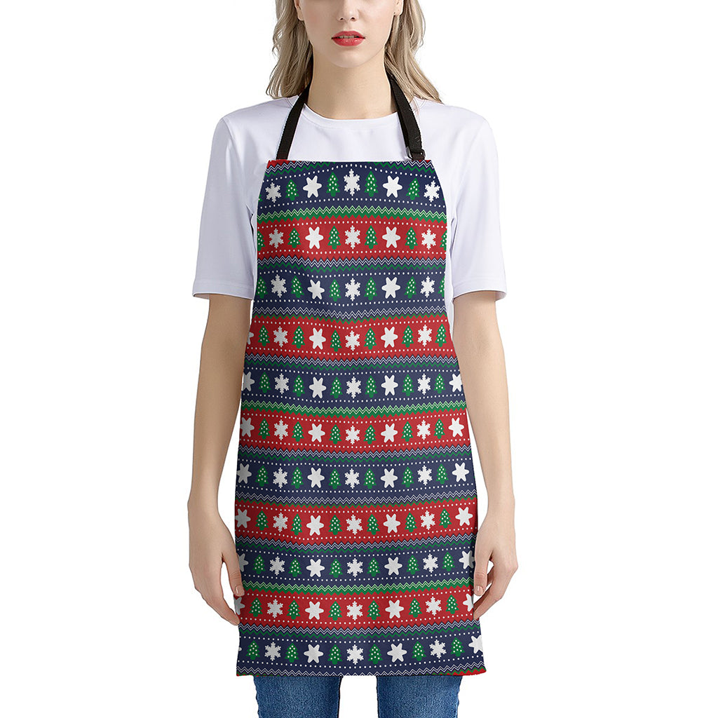 Scandinavian Christmas Pattern Print Apron