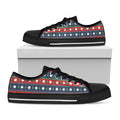 Scandinavian Christmas Pattern Print Black Low Top Sneakers