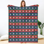 Scandinavian Christmas Pattern Print Blanket