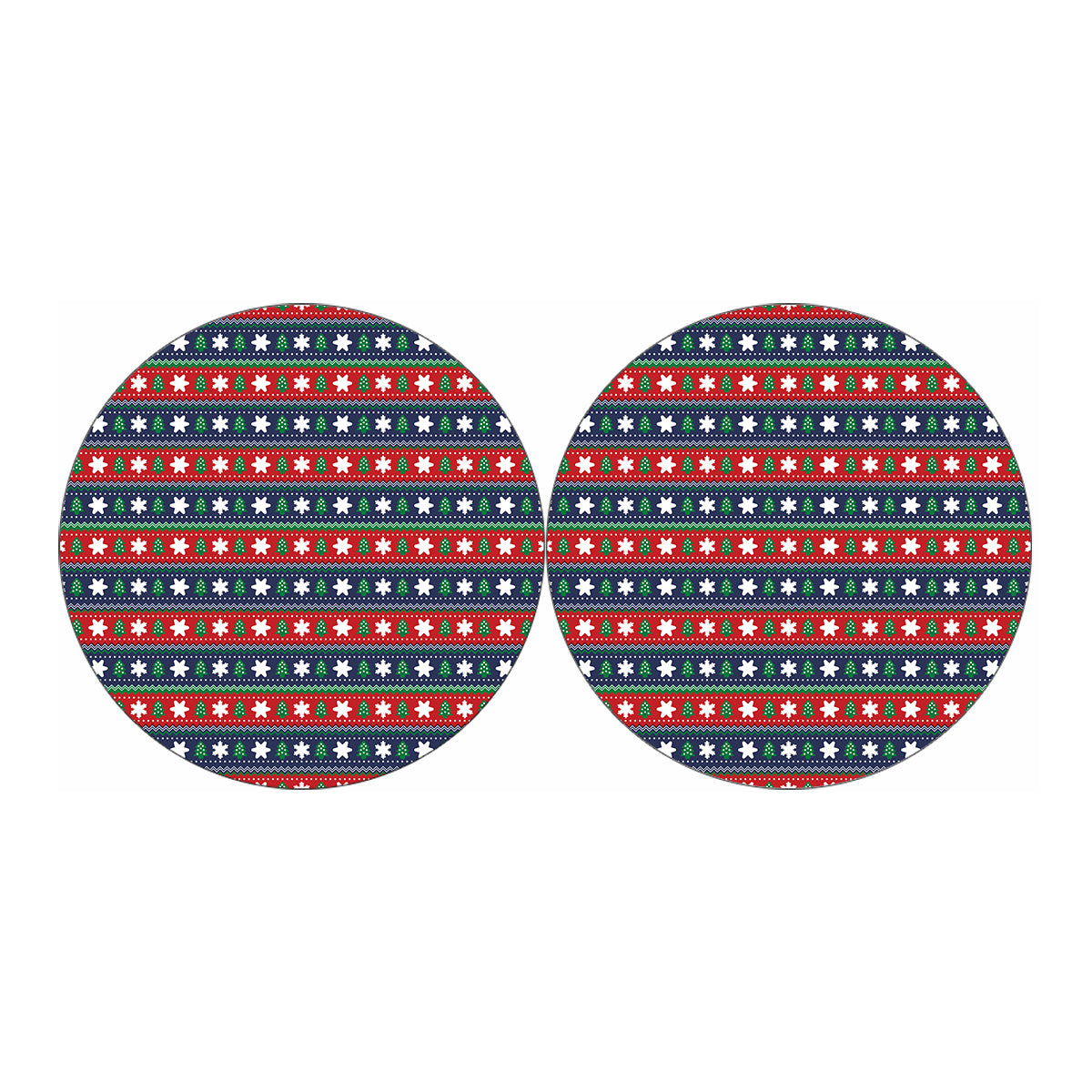 Scandinavian Christmas Pattern Print Car Coasters