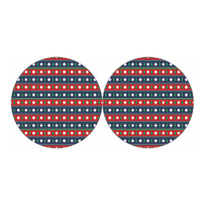 Scandinavian Christmas Pattern Print Car Coasters