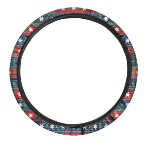 Scandinavian Christmas Pattern Print Car Steering Wheel Cover