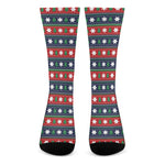 Scandinavian Christmas Pattern Print Crew Socks