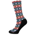 Scandinavian Christmas Pattern Print Crew Socks