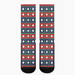 Scandinavian Christmas Pattern Print Crew Socks