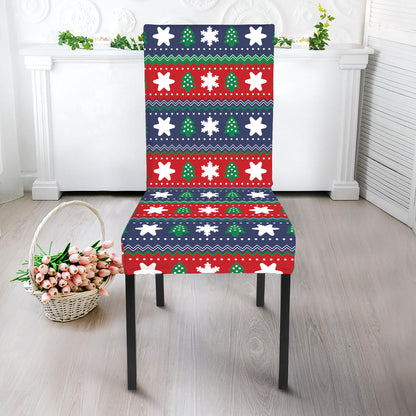 Scandinavian Christmas Pattern Print Dining Chair Slipcover