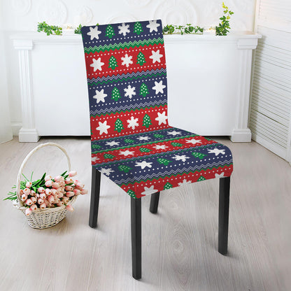 Scandinavian Christmas Pattern Print Dining Chair Slipcover