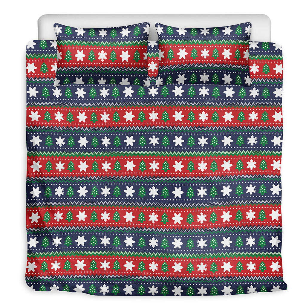 Scandinavian Christmas Pattern Print Duvet Cover Bedding Set