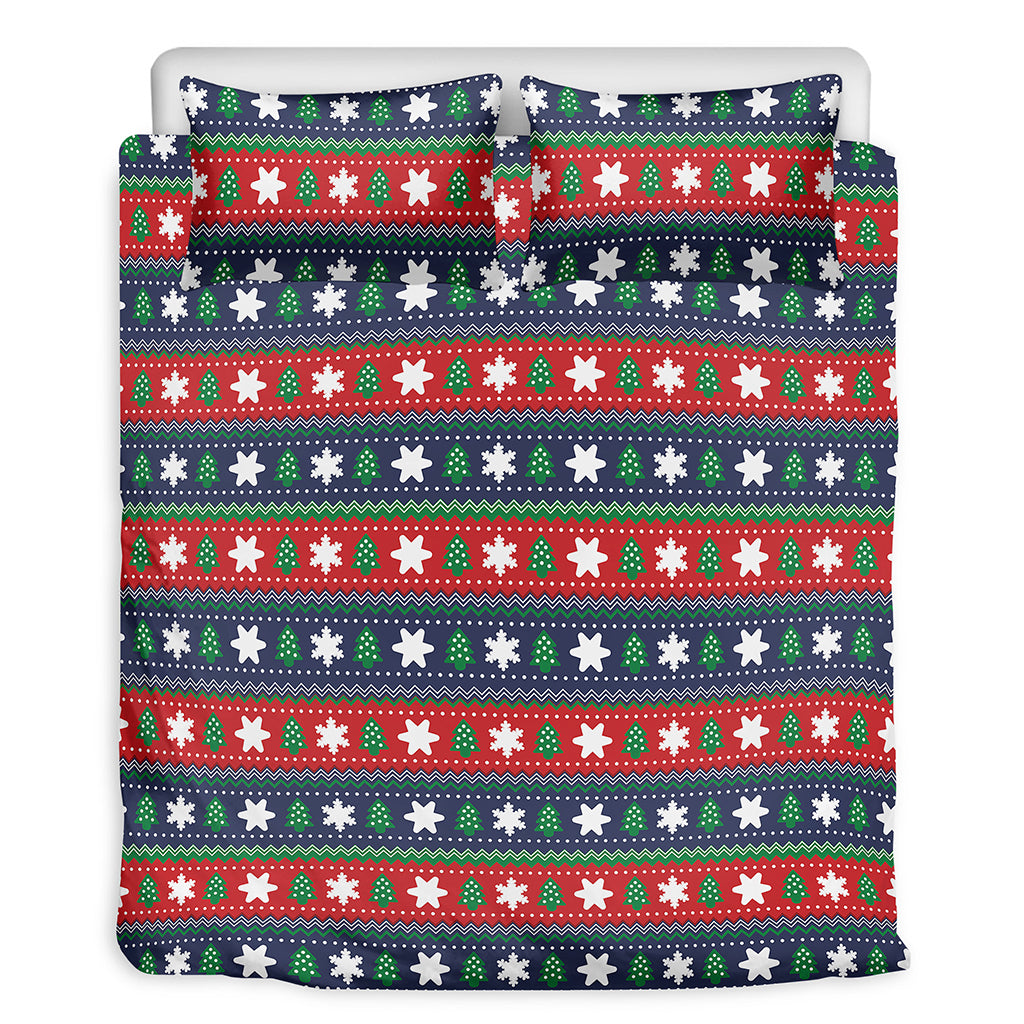 Scandinavian Christmas Pattern Print Duvet Cover Bedding Set