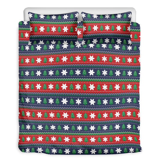 Scandinavian Christmas Pattern Print Duvet Cover Bedding Set