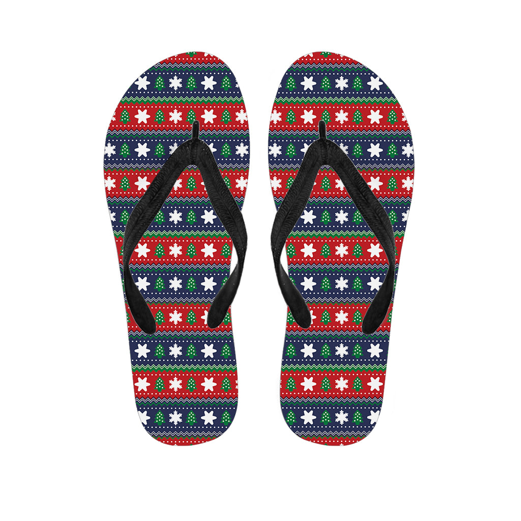 Scandinavian Christmas Pattern Print Flip Flops