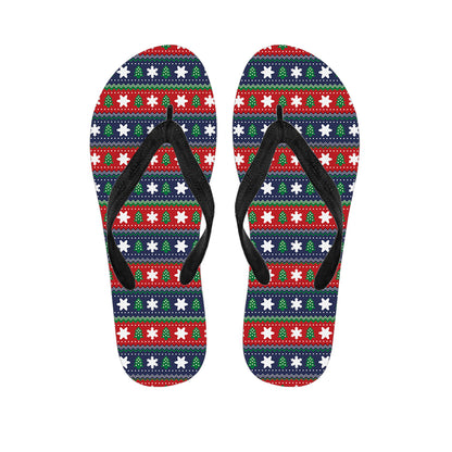 Scandinavian Christmas Pattern Print Flip Flops