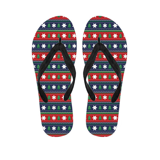 Scandinavian Christmas Pattern Print Flip Flops