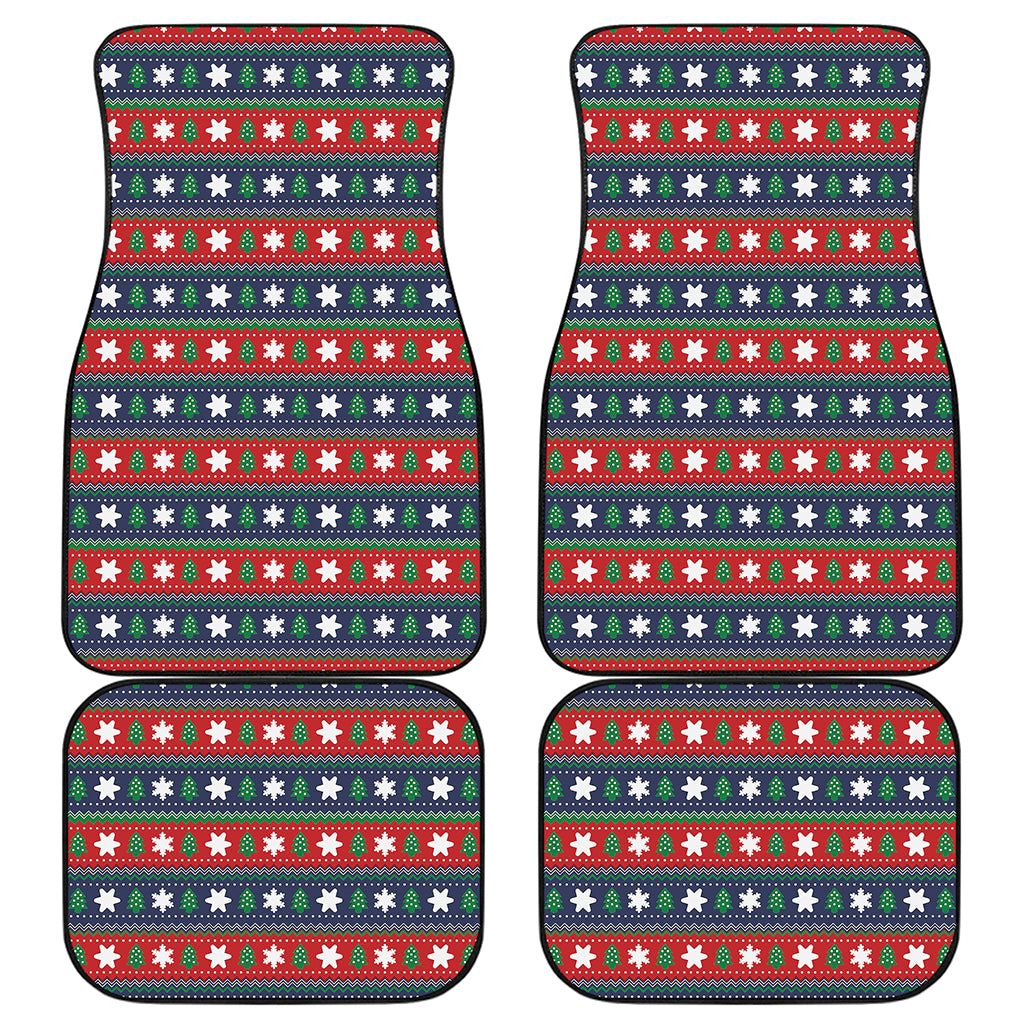 Scandinavian Christmas Pattern Print Front and Back Car Floor Mats