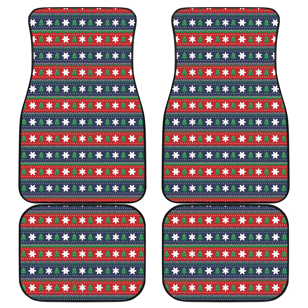 Scandinavian Christmas Pattern Print Front and Back Car Floor Mats