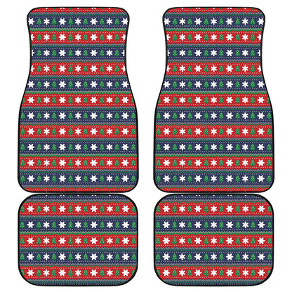 Scandinavian Christmas Pattern Print Front and Back Car Floor Mats