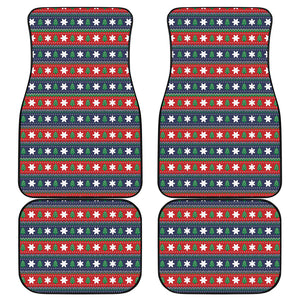 Scandinavian Christmas Pattern Print Front and Back Car Floor Mats