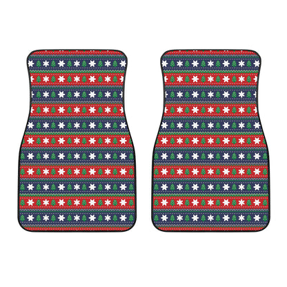 Scandinavian Christmas Pattern Print Front Car Floor Mats