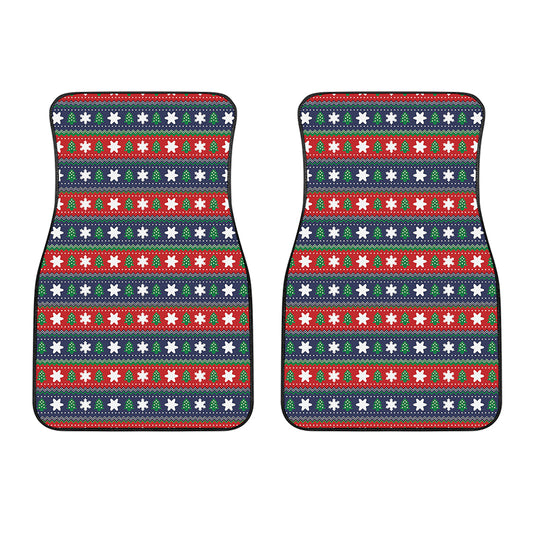 Scandinavian Christmas Pattern Print Front Car Floor Mats