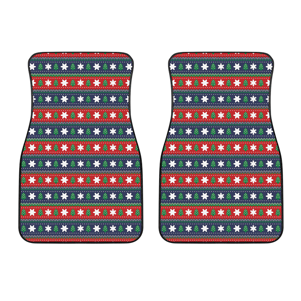 Scandinavian Christmas Pattern Print Front Car Floor Mats