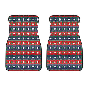 Scandinavian Christmas Pattern Print Front Car Floor Mats