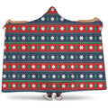 Scandinavian Christmas Pattern Print Hooded Blanket