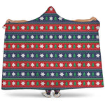 Scandinavian Christmas Pattern Print Hooded Blanket