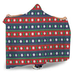 Scandinavian Christmas Pattern Print Hooded Blanket