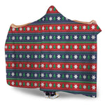 Scandinavian Christmas Pattern Print Hooded Blanket