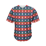 Scandinavian Christmas Pattern Print Men's Baseball Jersey