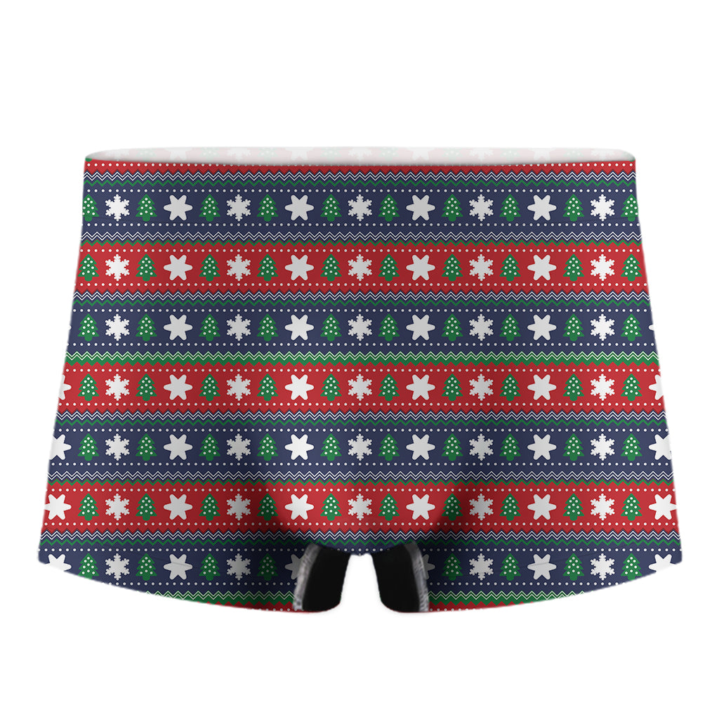 Scandinavian Christmas Pattern Print Men's Boxer Briefs