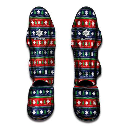 Scandinavian Christmas Pattern Print Muay Thai Shin Guard