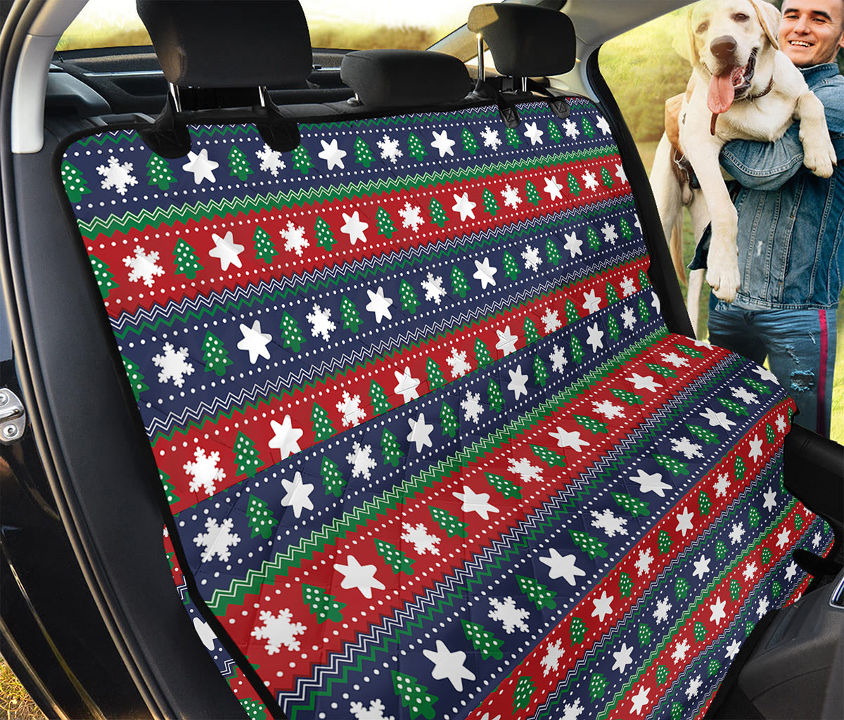 Scandinavian Christmas Pattern Print Pet Car Back Seat Cover