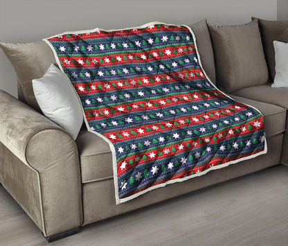 Scandinavian Christmas Pattern Print Quilt