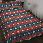 Scandinavian Christmas Pattern Print Quilt Bed Set