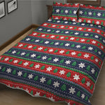 Scandinavian Christmas Pattern Print Quilt Bed Set