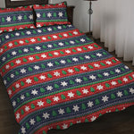 Scandinavian Christmas Pattern Print Quilt Bed Set