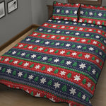 Scandinavian Christmas Pattern Print Quilt Bed Set