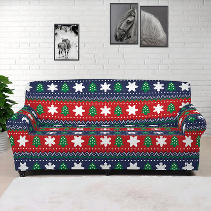 Scandinavian Christmas Pattern Print Sofa Cover