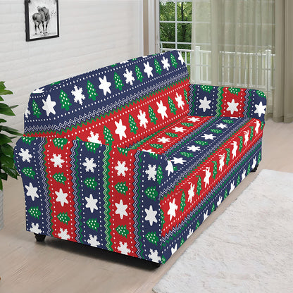 Scandinavian Christmas Pattern Print Sofa Cover