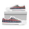 Scandinavian Christmas Pattern Print White Low Top Sneakers