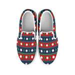 Scandinavian Christmas Pattern Print White Slip On Shoes
