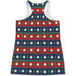 Scandinavian Christmas Pattern Print Women's Racerback Tank Top